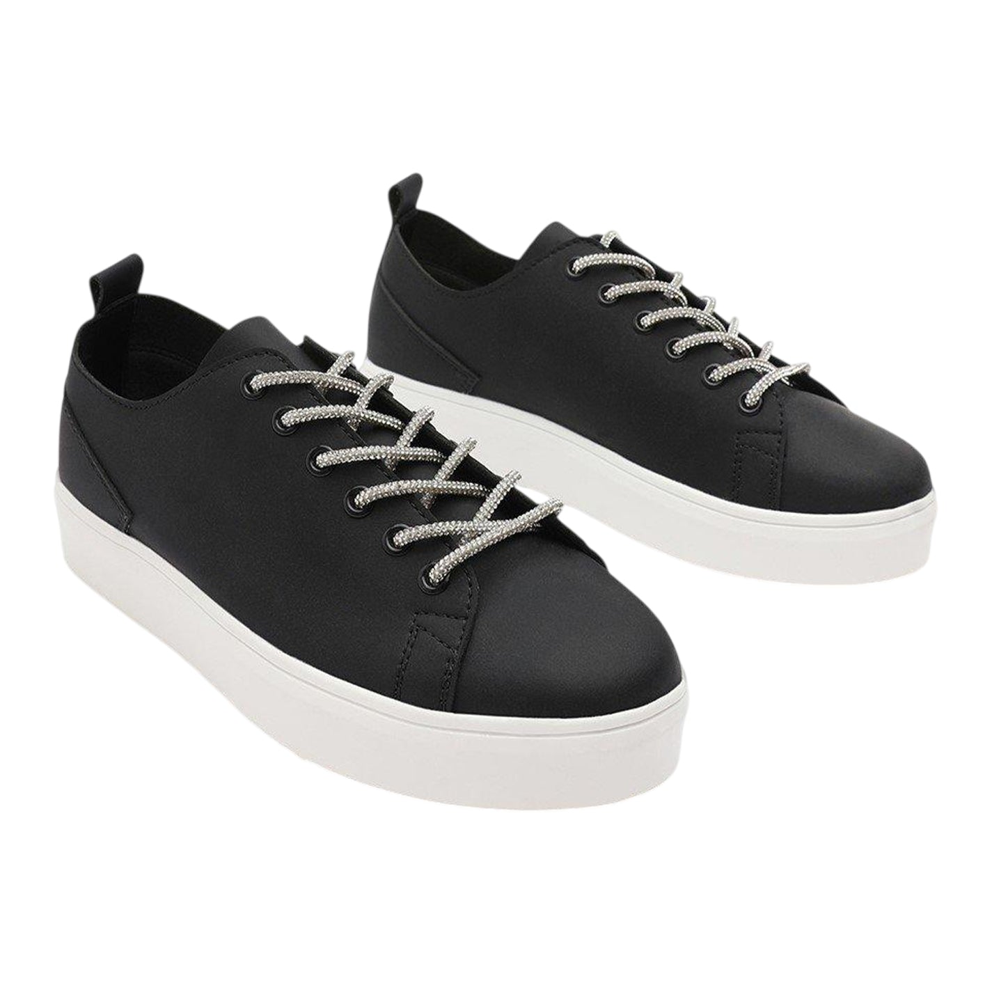Black - Side - Where´s That From Womens-Ladies Lace Detail Trainers