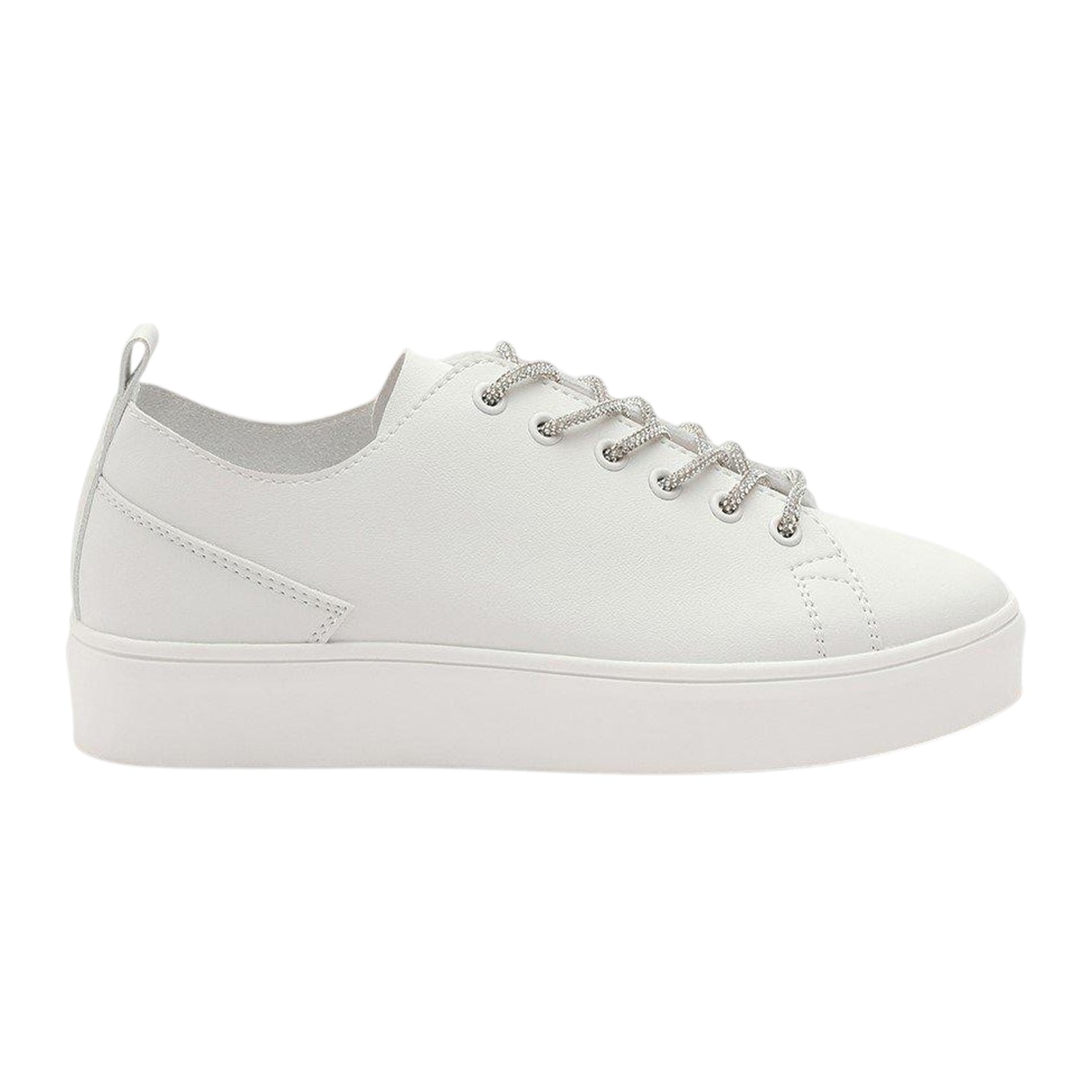 White - Front - Where´s That From Womens-Ladies Lace Detail Trainers