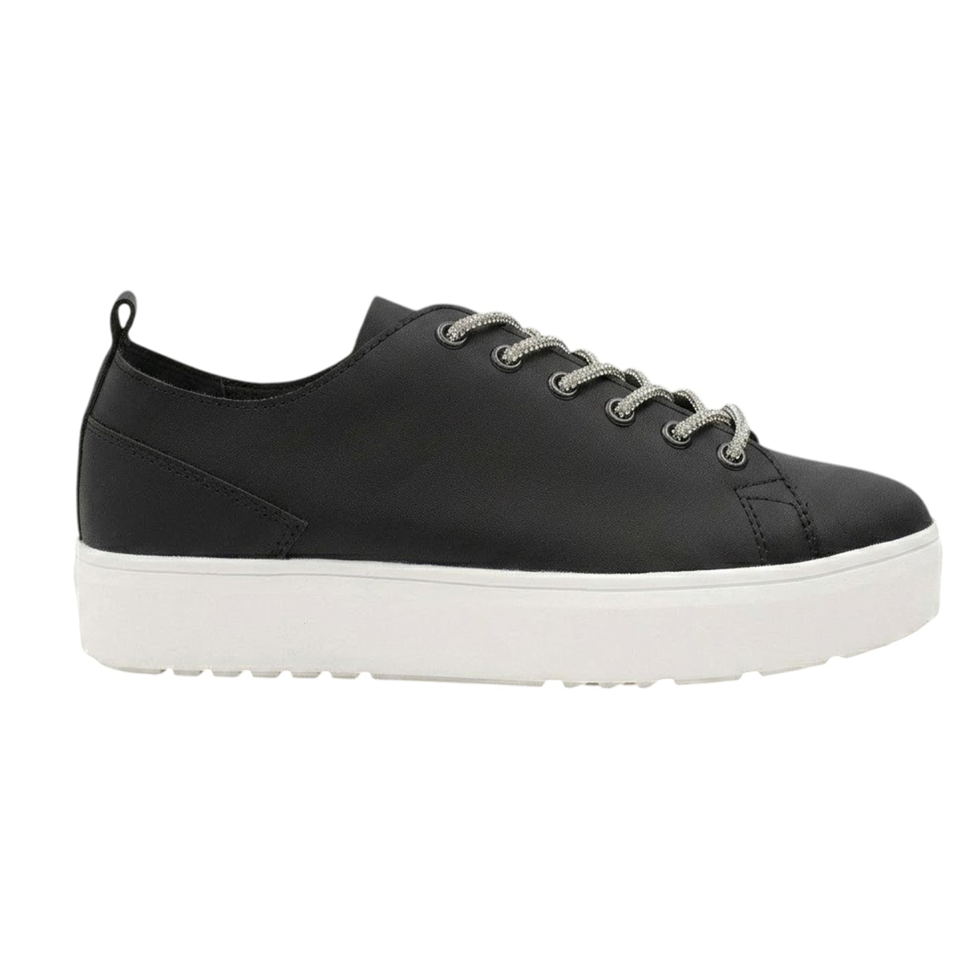 Black - Front - Where´s That From Womens-Ladies Lace Detail Trainers
