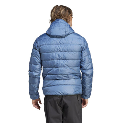 Blue - Back - Adidas Mens Terrex Lightweight Hooded Down Jacket