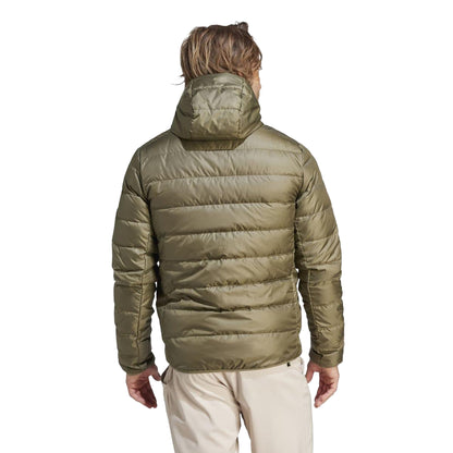 Olive - Back - Adidas Mens Terrex Lightweight Hooded Down Jacket