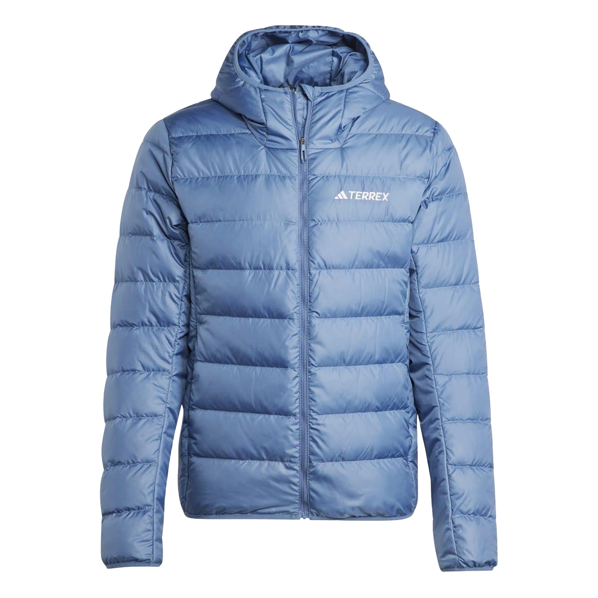 Blue - Front - Adidas Mens Terrex Lightweight Hooded Down Jacket