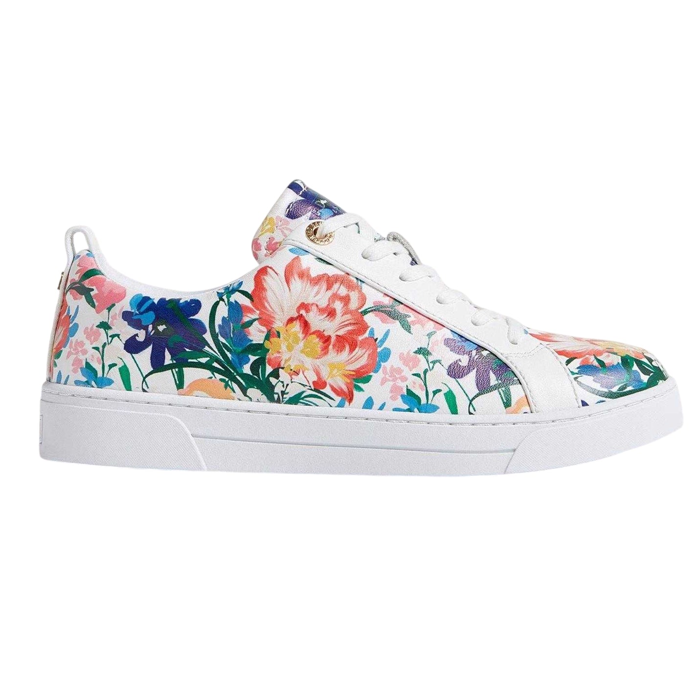 White - Front - Ted Baker Womens-Ladies Leather Flat Trainers