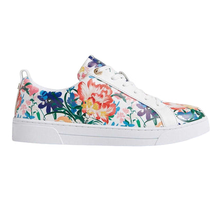 White - Front - Ted Baker Womens-Ladies Leather Flat Trainers
