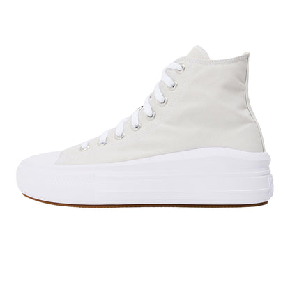 Grey - Back - Converse Womens-Ladies Chuck Taylor Canvas Platform High Top Trainers