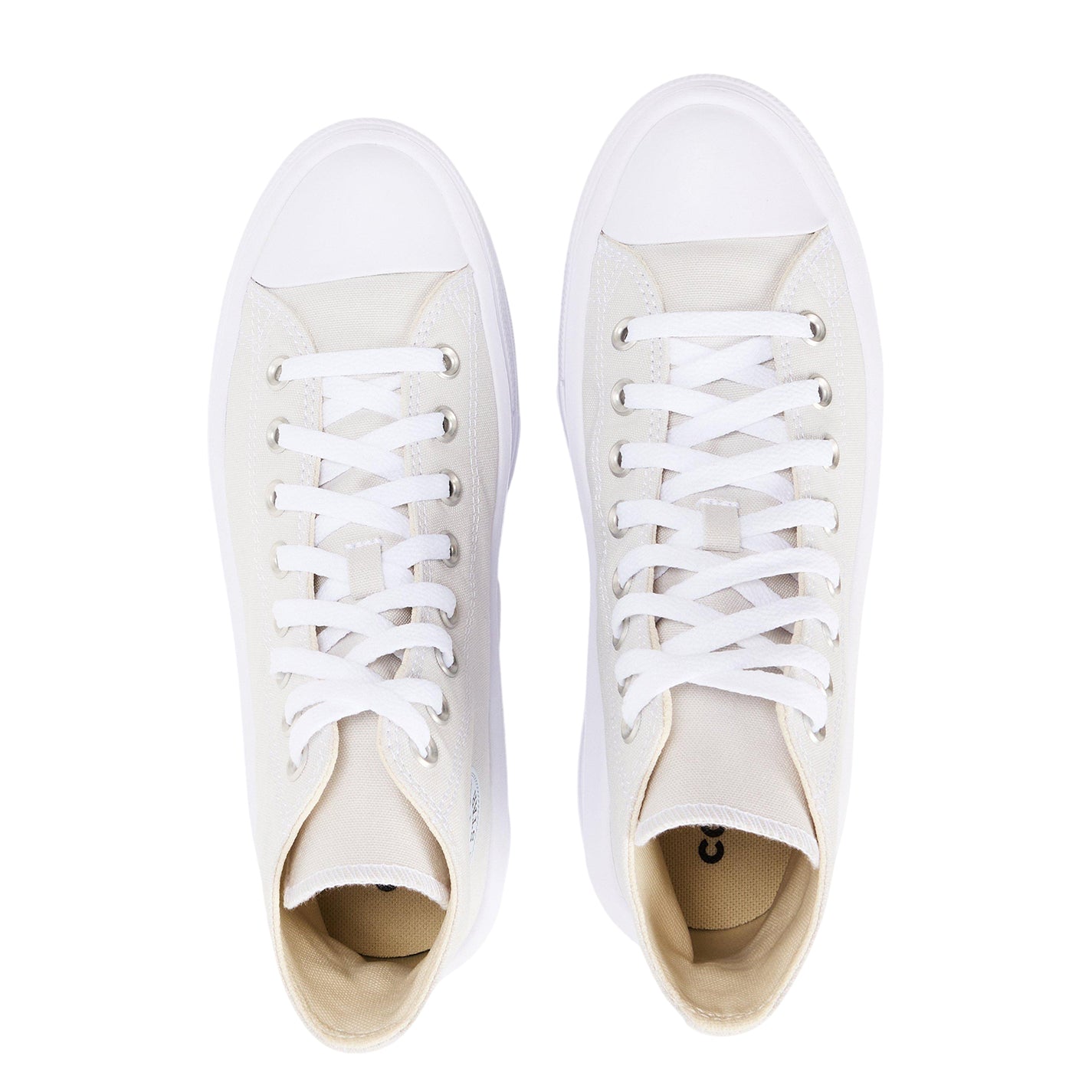 Grey - Side - Converse Womens-Ladies Chuck Taylor Canvas Platform High Top Trainers