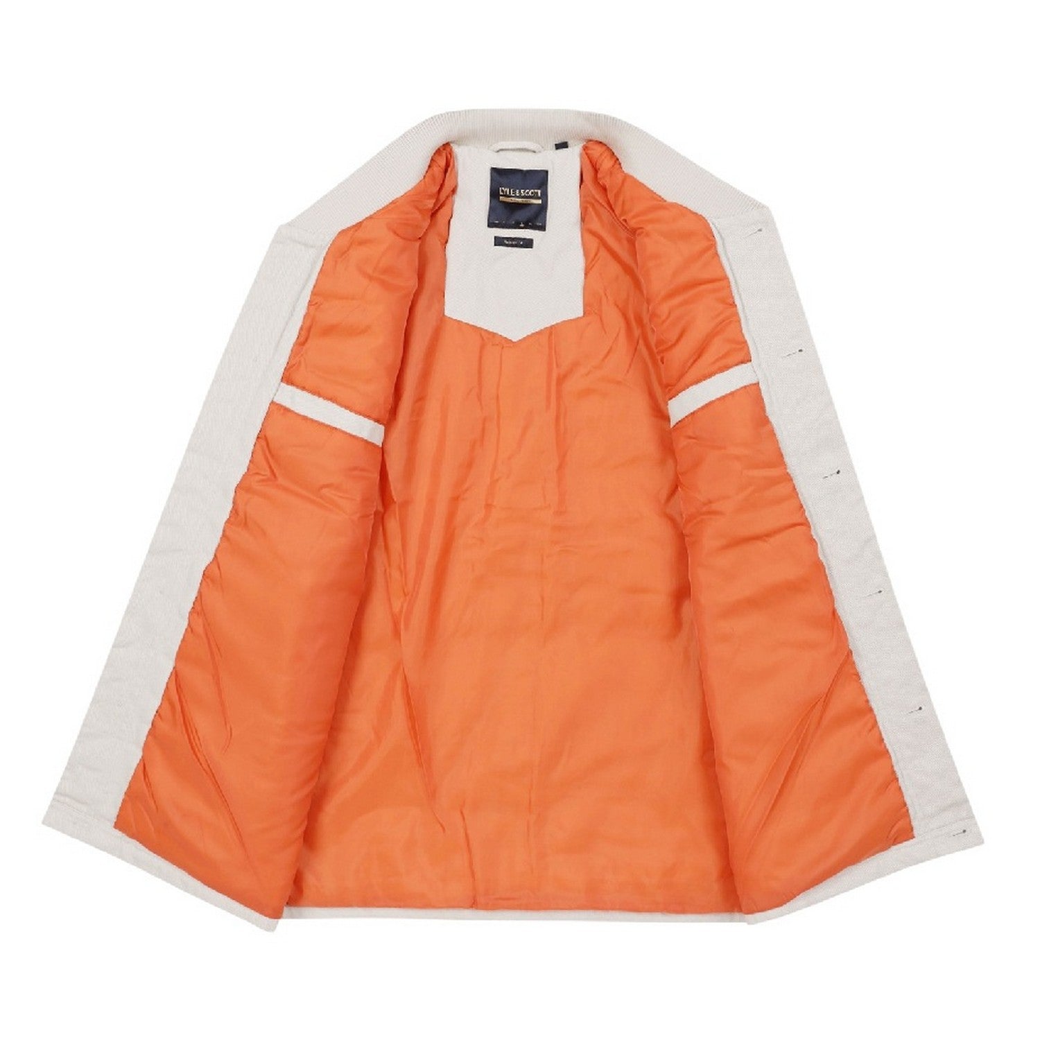 Beige - Side - Lyle & Scott Mens Logo Wadded Jacket