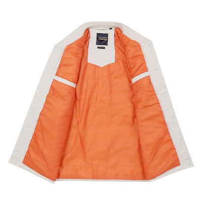 Beige - Side - Lyle & Scott Mens Logo Wadded Jacket