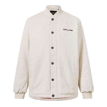 Beige - Front - Lyle & Scott Mens Logo Wadded Jacket
