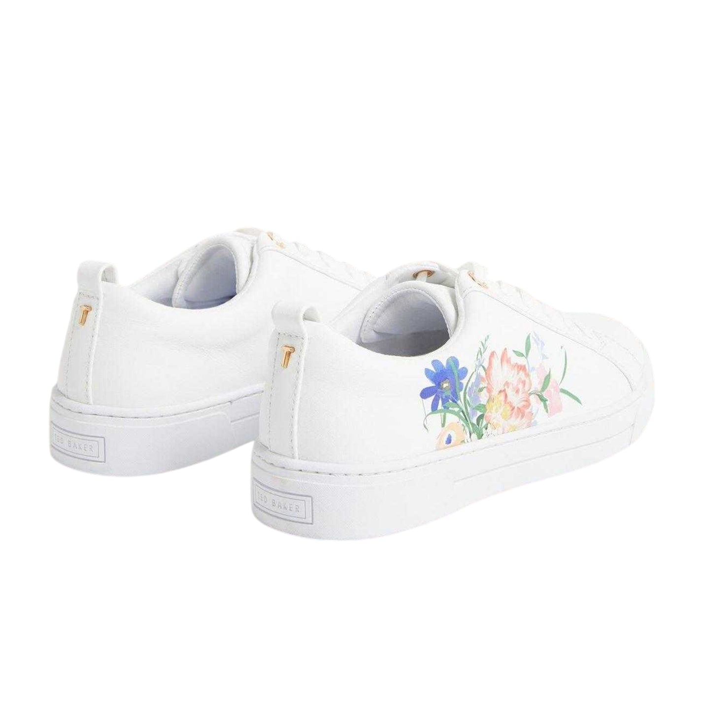 White - Back - Ted Baker Womens-Ladies Kaila Leather Flat Trainers
