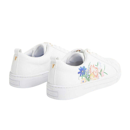 White - Back - Ted Baker Womens-Ladies Kaila Leather Flat Trainers