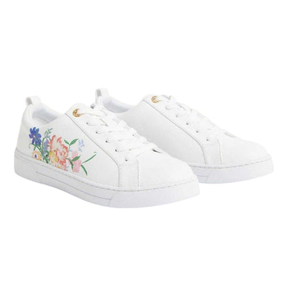 White - Side - Ted Baker Womens-Ladies Kaila Leather Flat Trainers