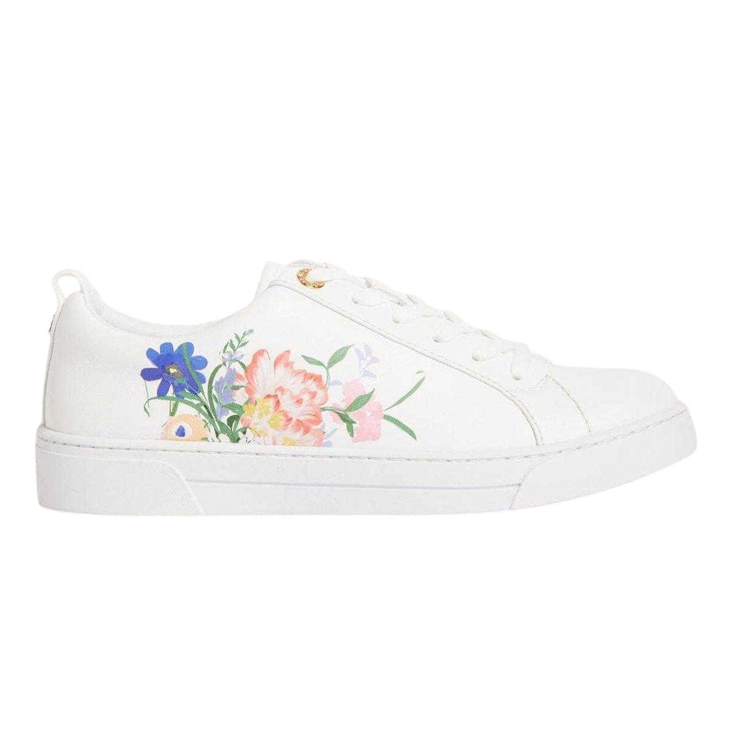 White - Front - Ted Baker Womens-Ladies Kaila Leather Flat Trainers