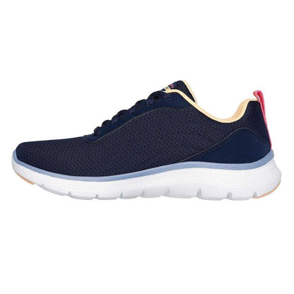 Navy-Pink - Side - Skechers Womens-Ladies Flex Appeal 5.0 New Thrive Trainers
