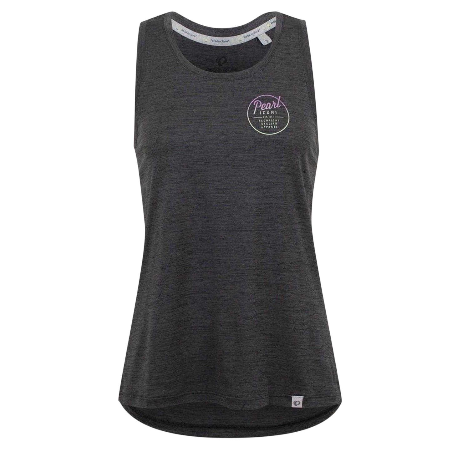 Black Heather Marl - Front - Pearl Izumi Womens-Ladies Circle Logo Relaxed Fit Tank Top