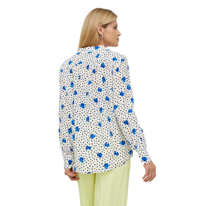 Beige - Back - Boss Womens-Ladies Polka Dot Long-Sleeved Blouse