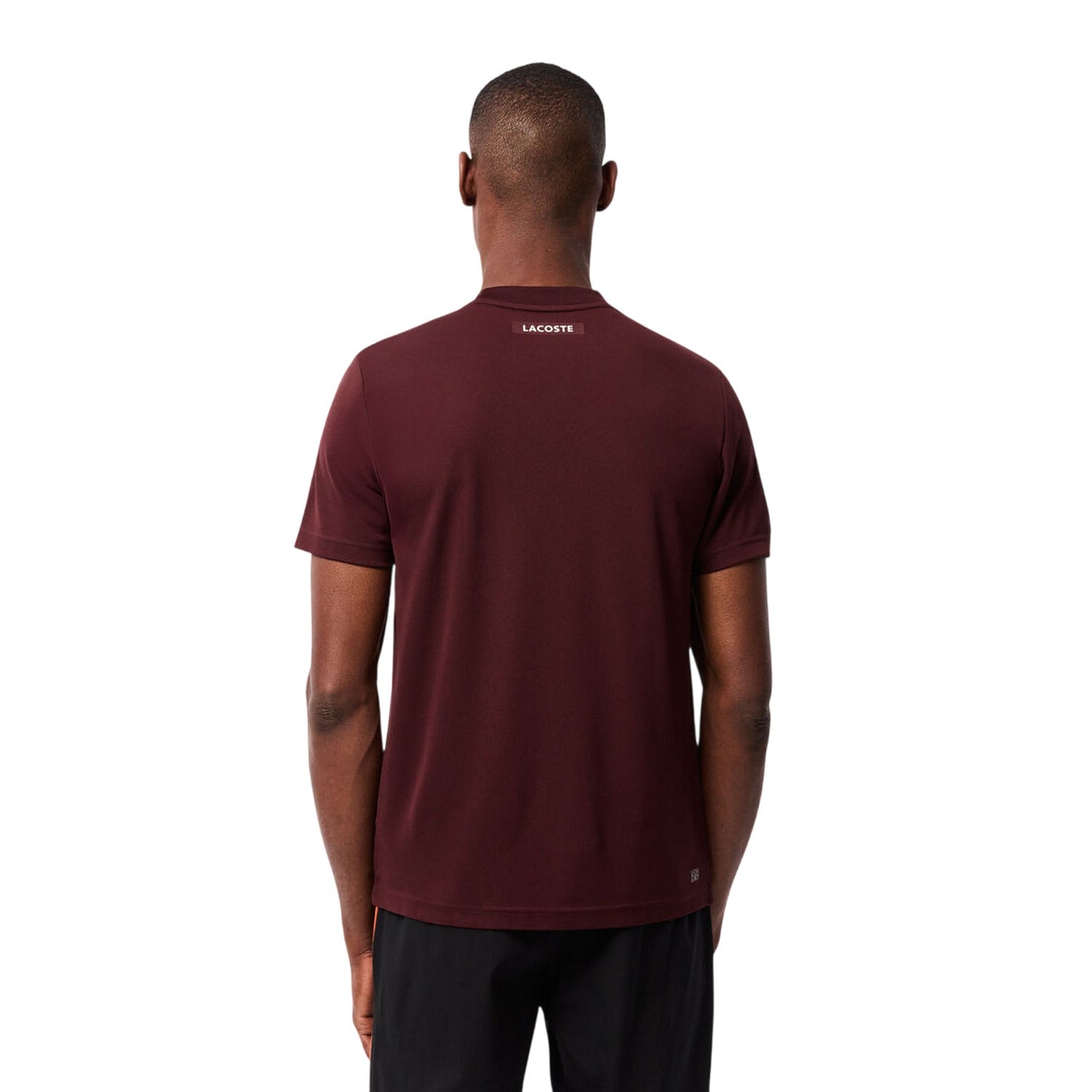 Brown - Back - Lacoste Mens Ultra Dry Regular Tennis T-Shirt