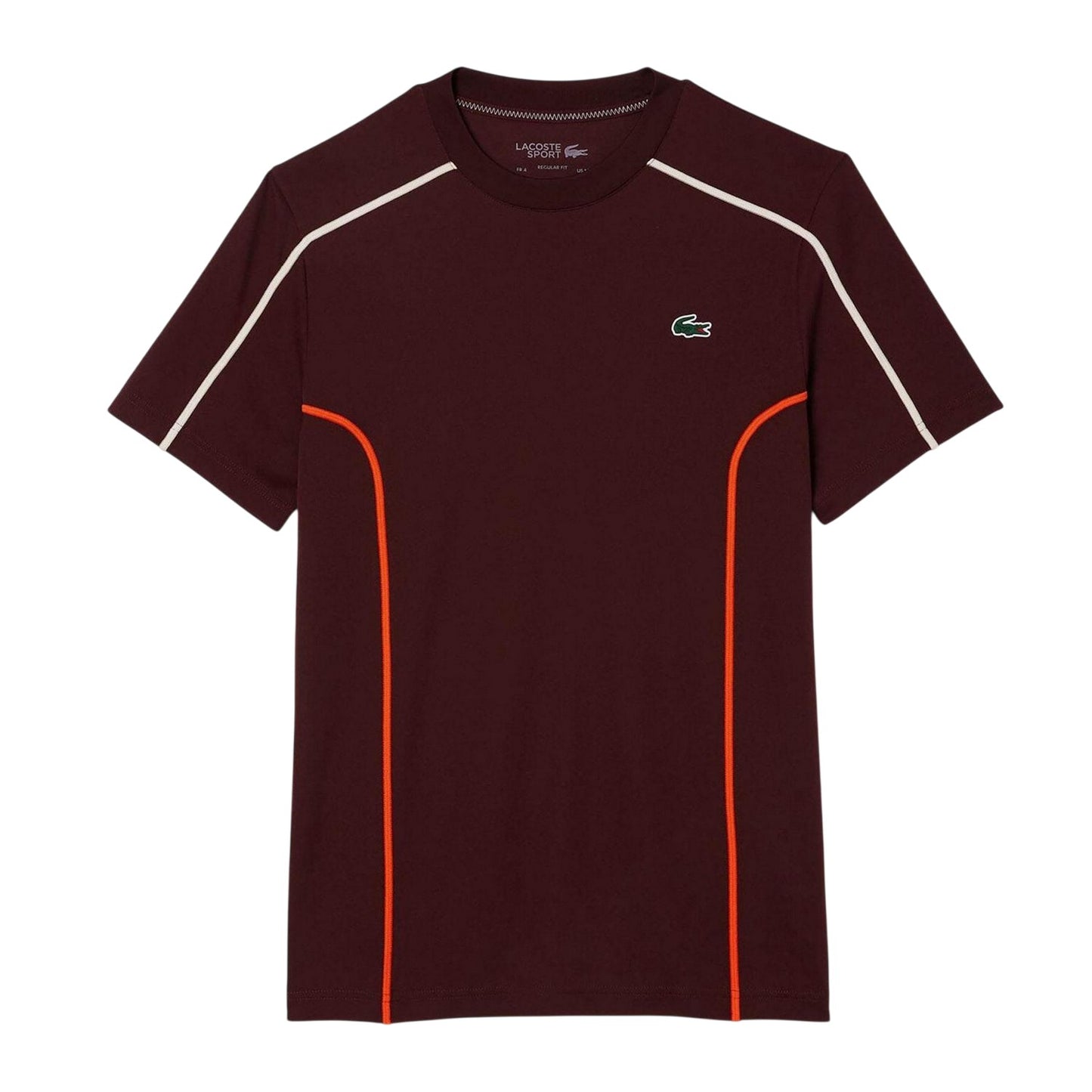 Brown - Front - Lacoste Mens Ultra Dry Regular Tennis T-Shirt
