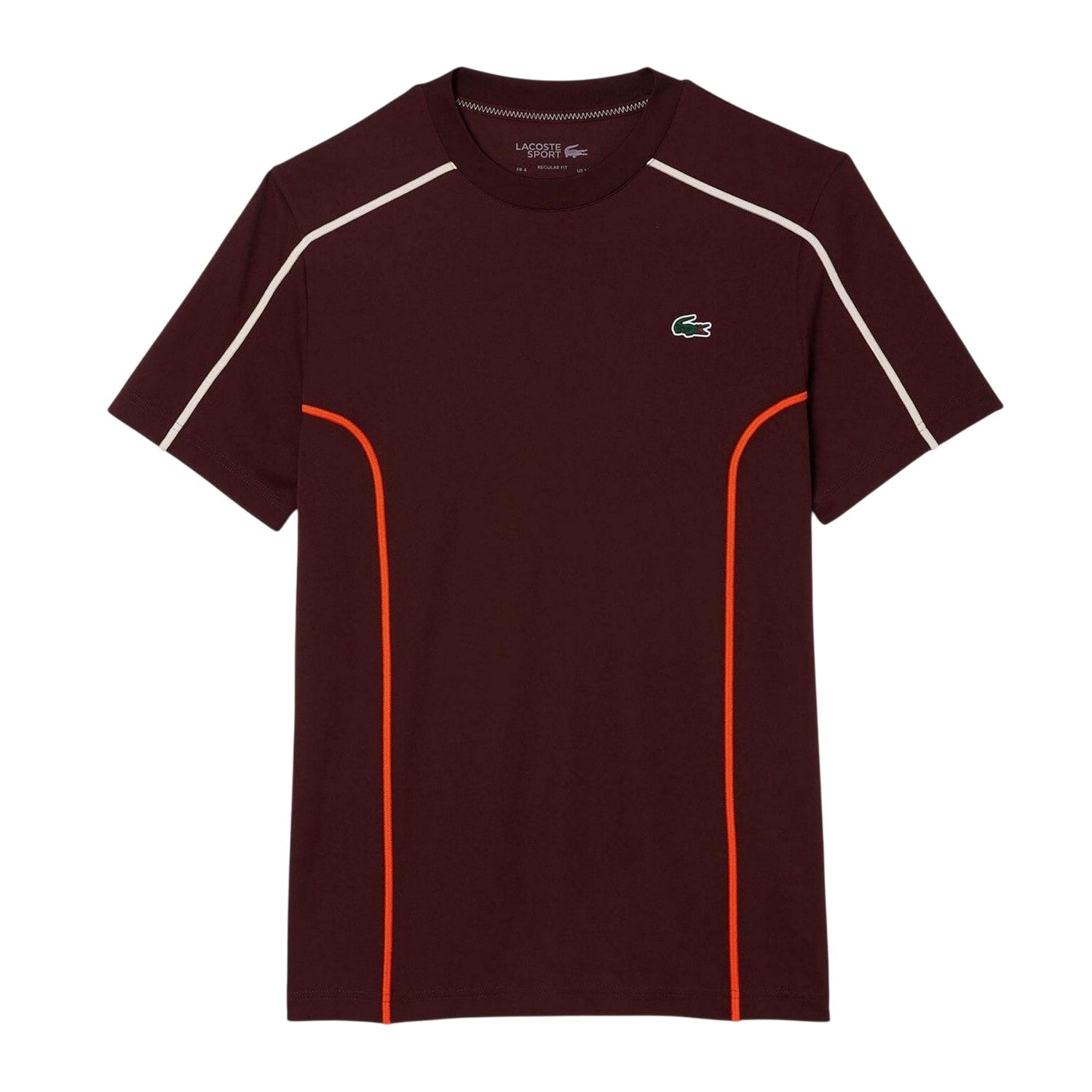 Brown - Front - Lacoste Mens Ultra Dry Regular Tennis T-Shirt