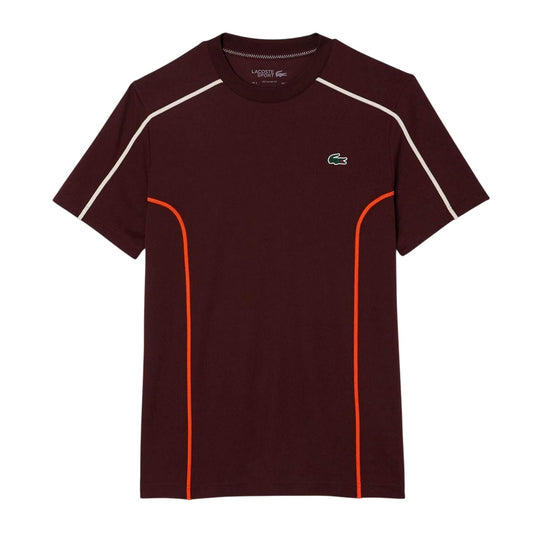 Brown - Front - Lacoste Mens Ultra Dry Regular Tennis T-Shirt
