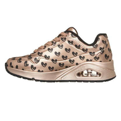 Rose Gold - Side - Skechers Womens-Ladies Hearts Trainers