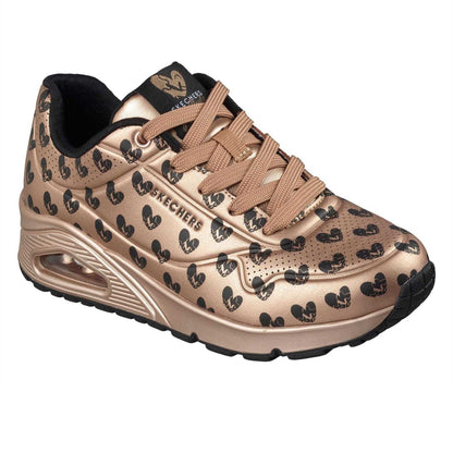 Rose Gold - Pack Shot - Skechers Womens-Ladies Hearts Trainers