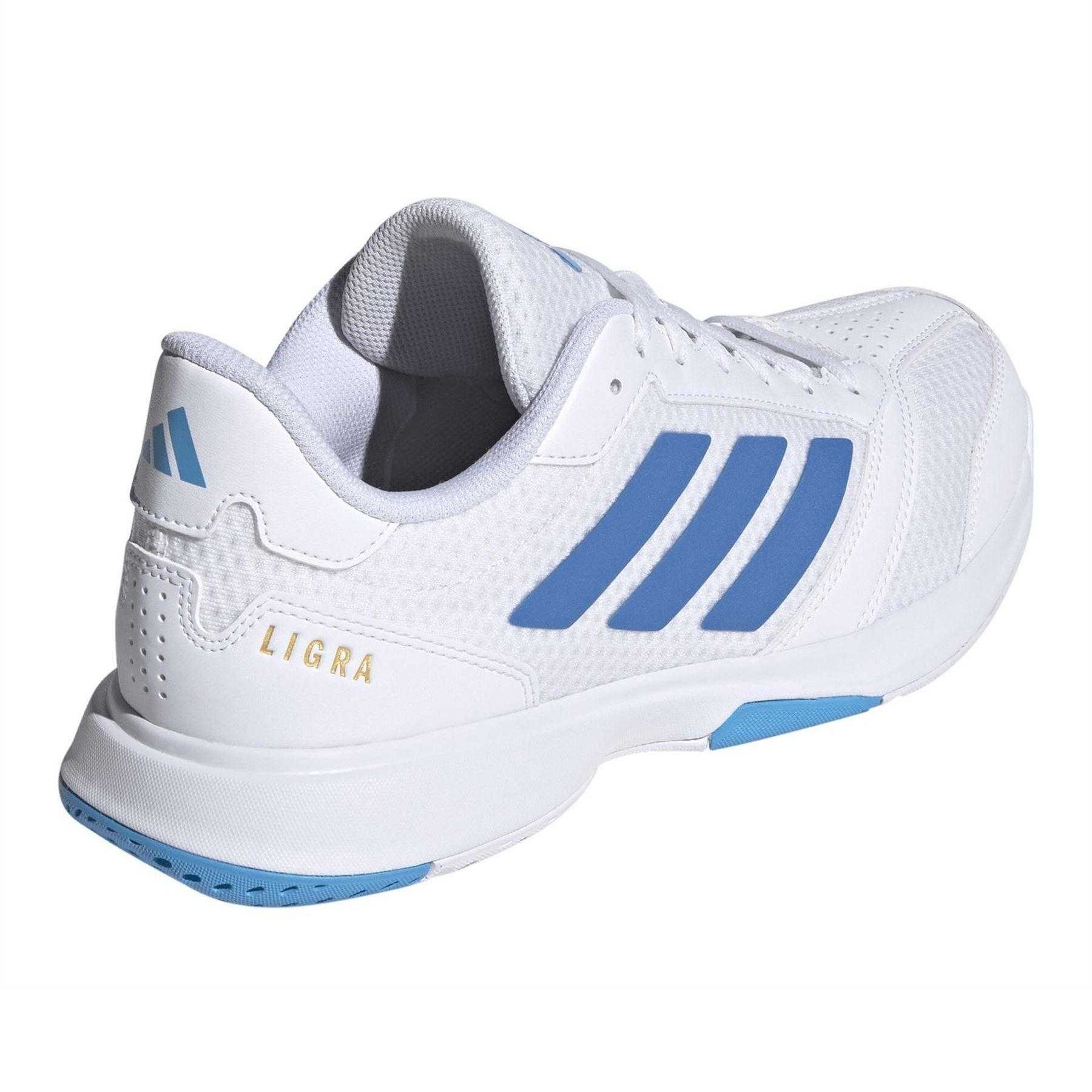 White-Blue - Back - Adidas Womens-Ladies Volleyball Shoes