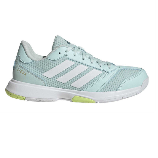 Mint-White-Yellow - Front - Adidas Womens-Ladies Volleyball Shoes