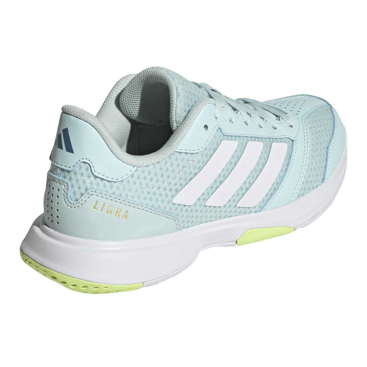 Mint-White-Yellow - Back - Adidas Womens-Ladies Volleyball Shoes