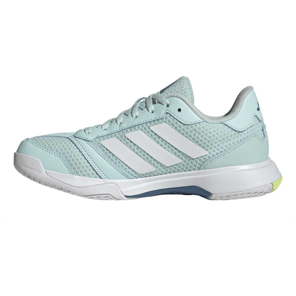 Mint-White-Yellow - Side - Adidas Womens-Ladies Volleyball Shoes