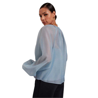 Light Blue - Back - Ted Baker Womens-Ladies Crew Neck Balloon Sleeve Blouse