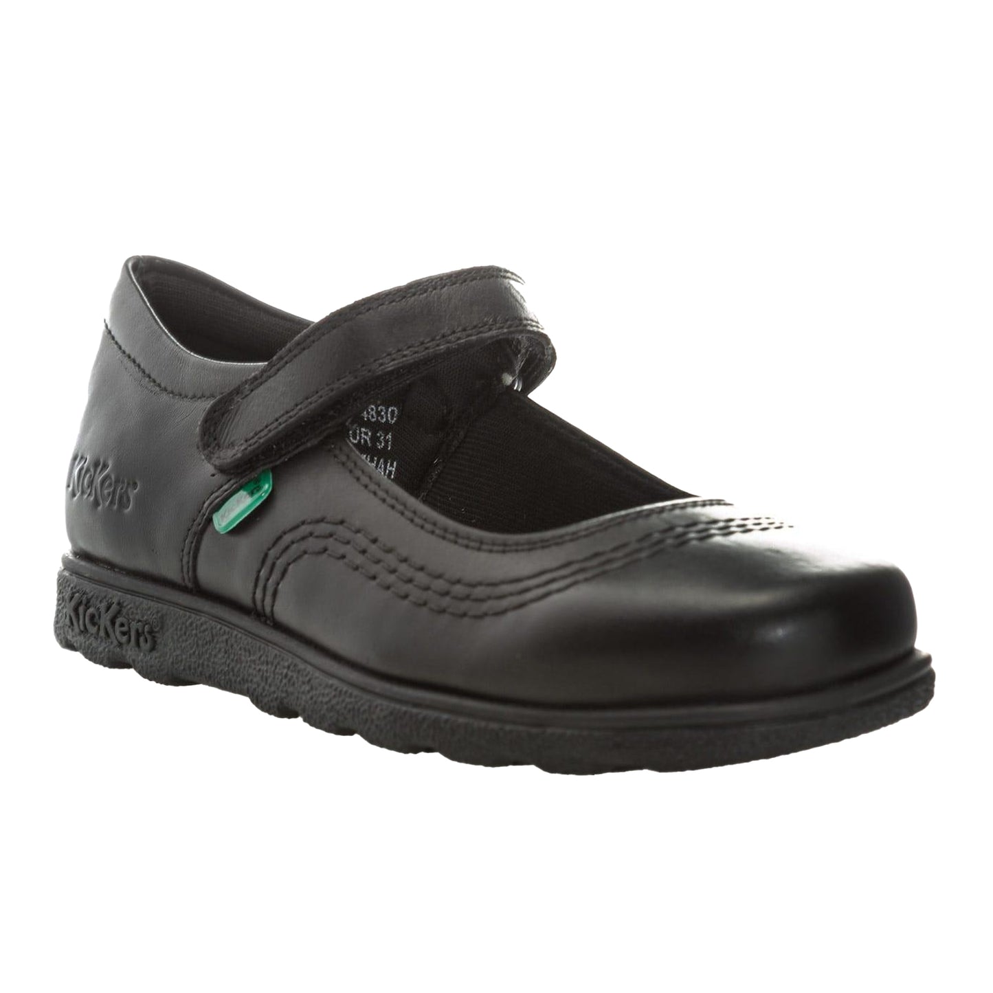 Black - Front - Kickers Girls Fragma Pop Leather School Shoes