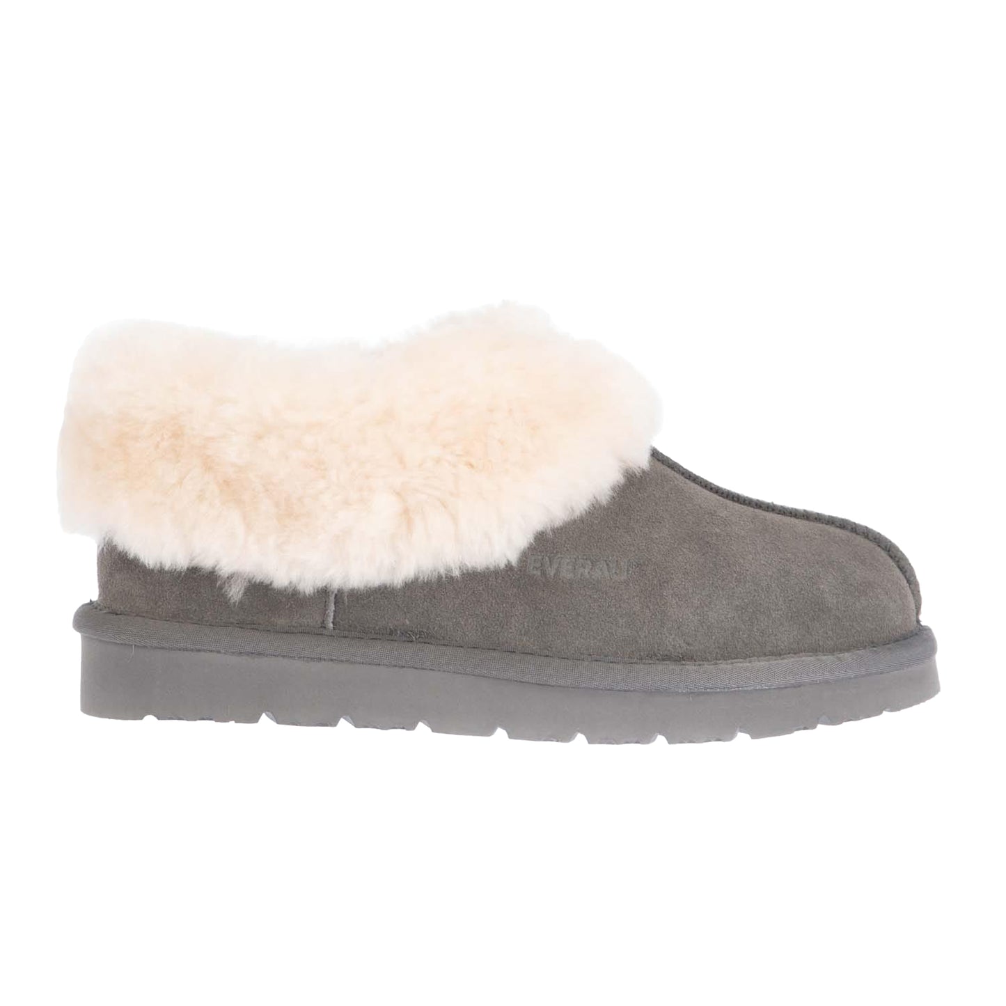Grey - Back - EverAu Womens-Ladies Ibis Sheepskin Slippers