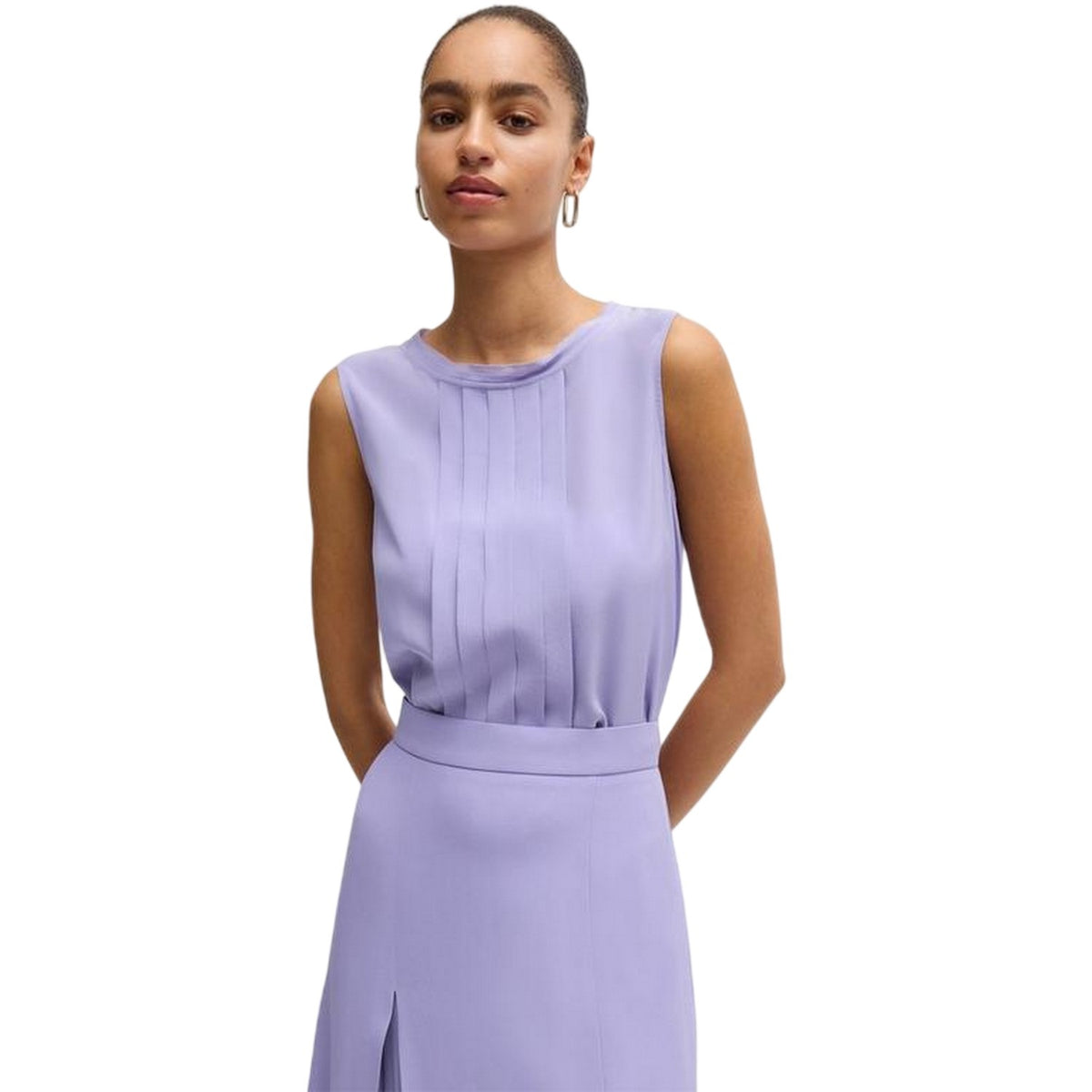 Amethyst Purple - Side - Boss Womens-Ladies Jewel Collared Regular Sleeveless Blouse