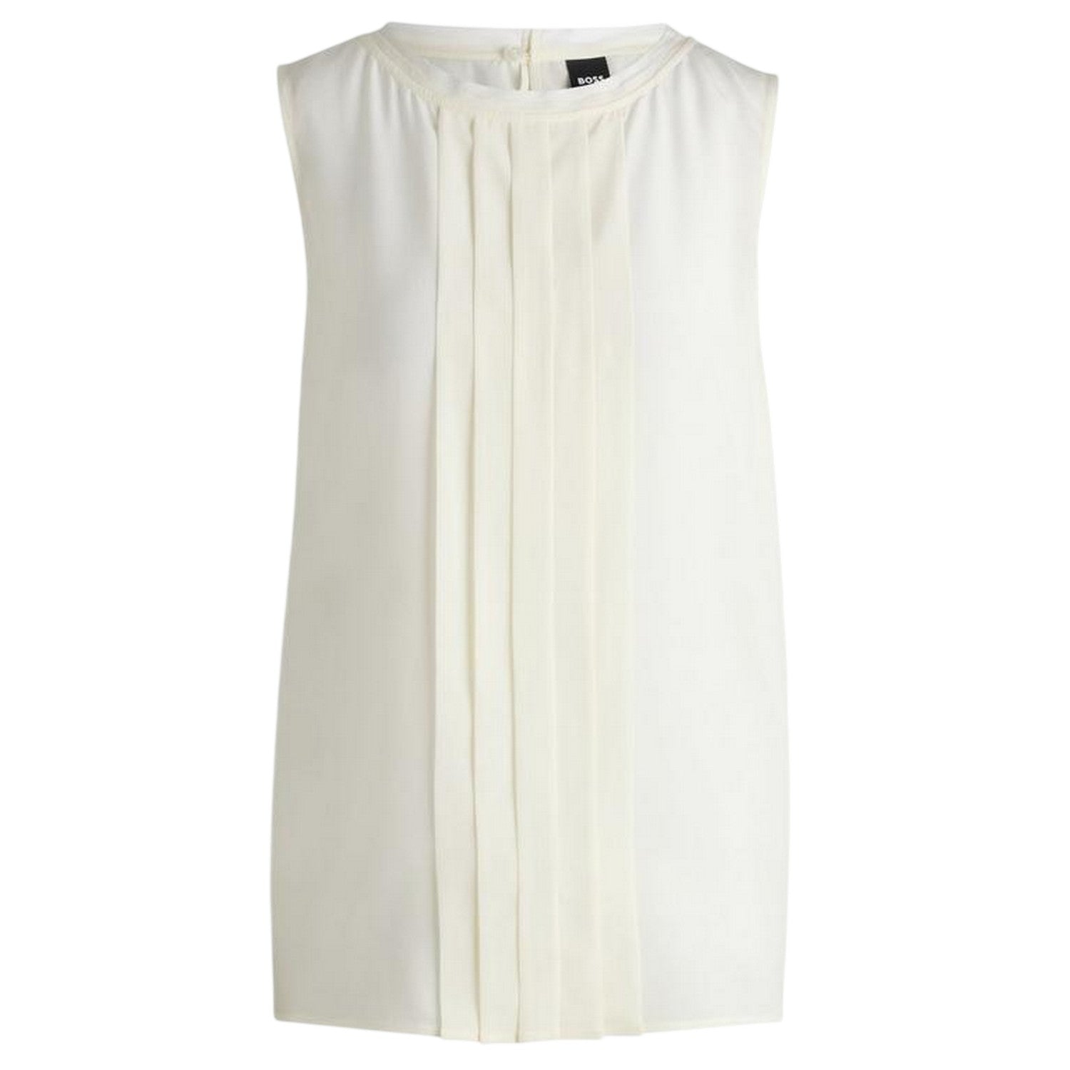 White - Front - Boss Womens-Ladies Jewel Collared Regular Sleeveless Blouse