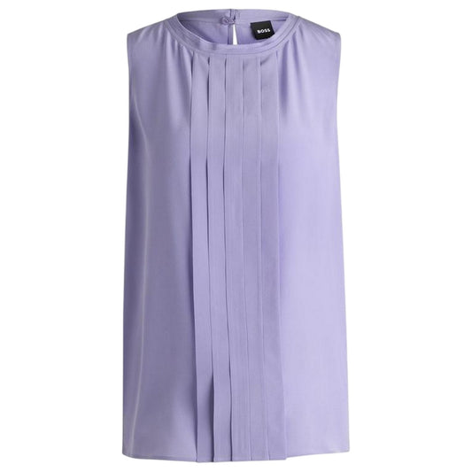 Amethyst Purple - Front - Boss Womens-Ladies Jewel Collared Regular Sleeveless Blouse