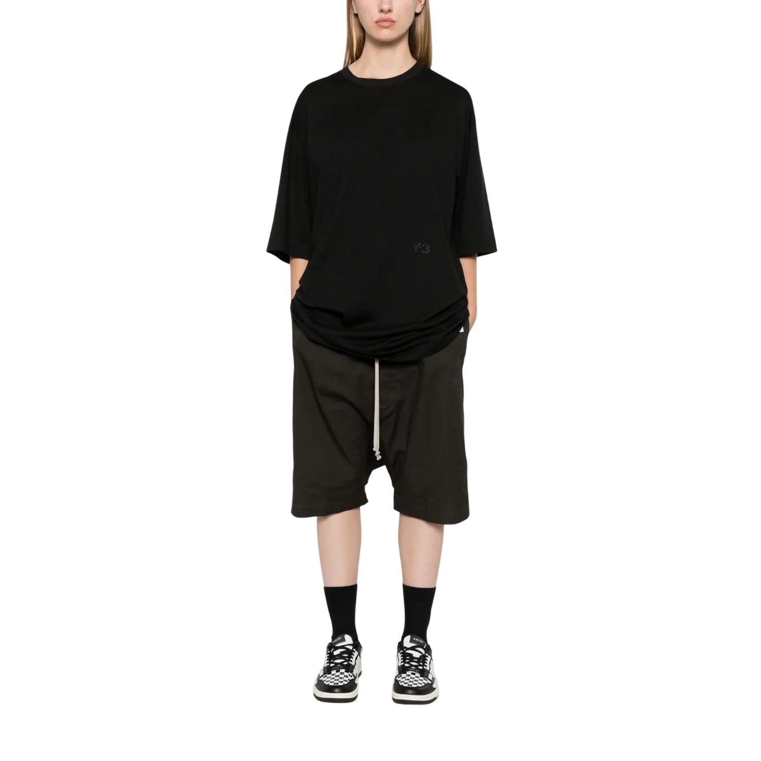 Black - Side - Y-3 Mens Jersey Short-Sleeved T-Shirt