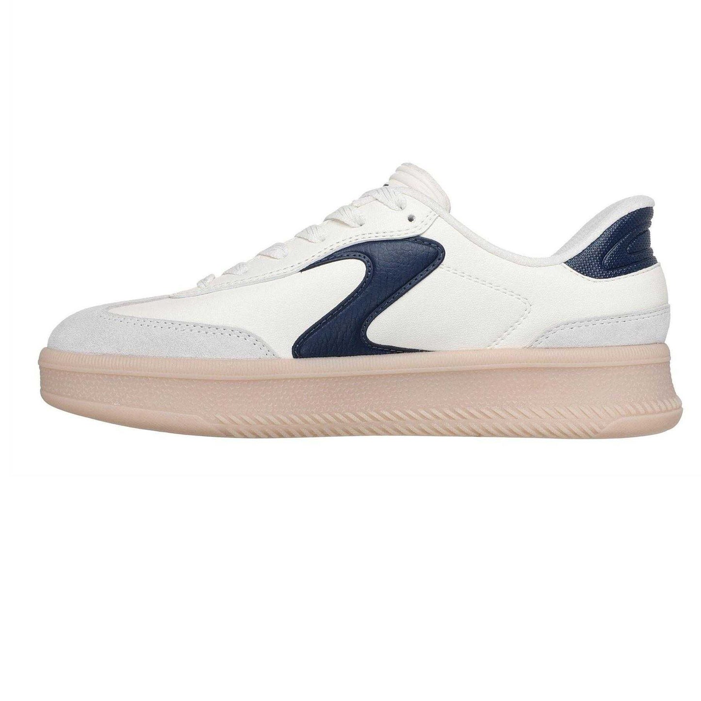 White-Navy - Side - Skechers Womens-Ladies Hotshot Leather Trainers
