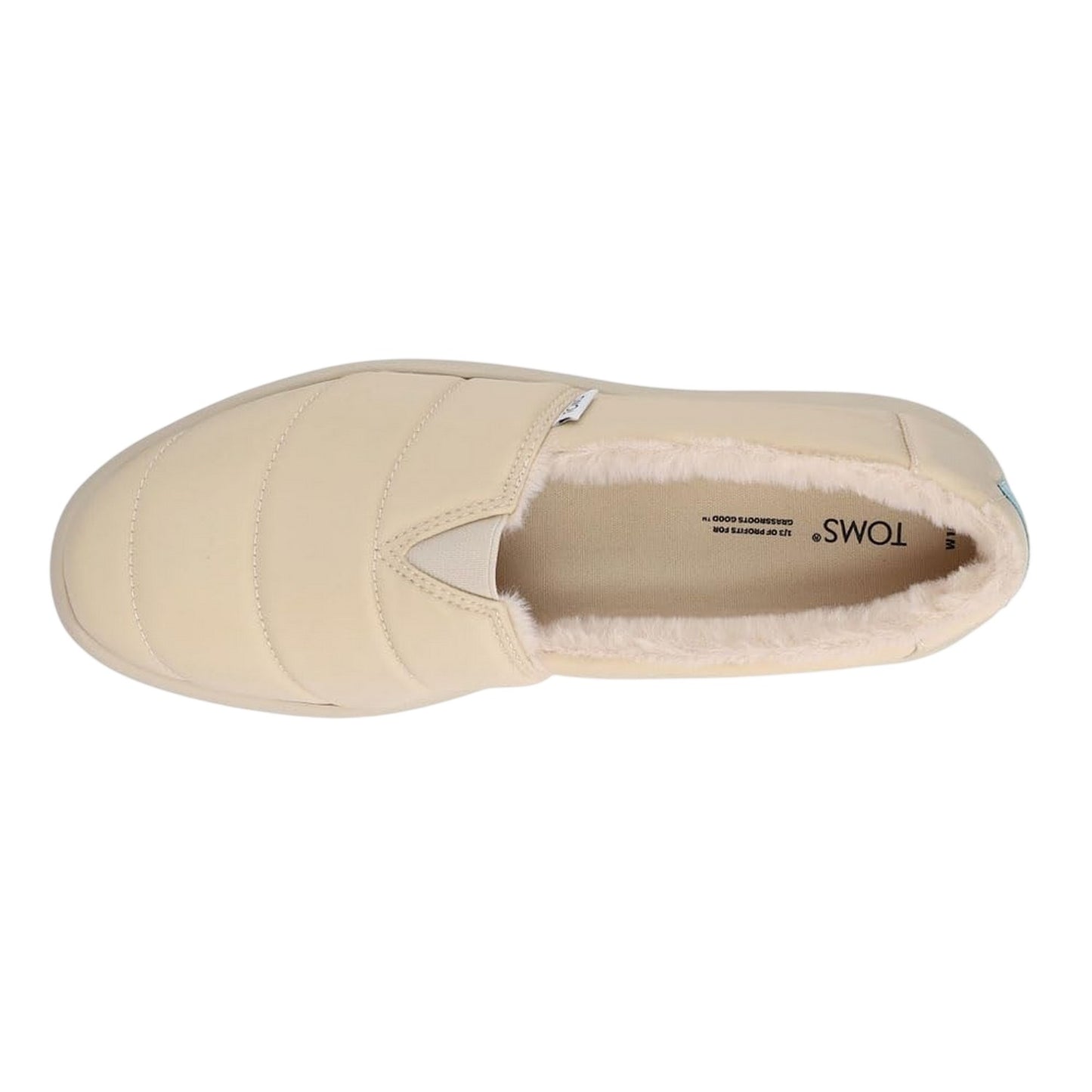 Cream - Side - Toms Womens-Ladies Alpama Slippers