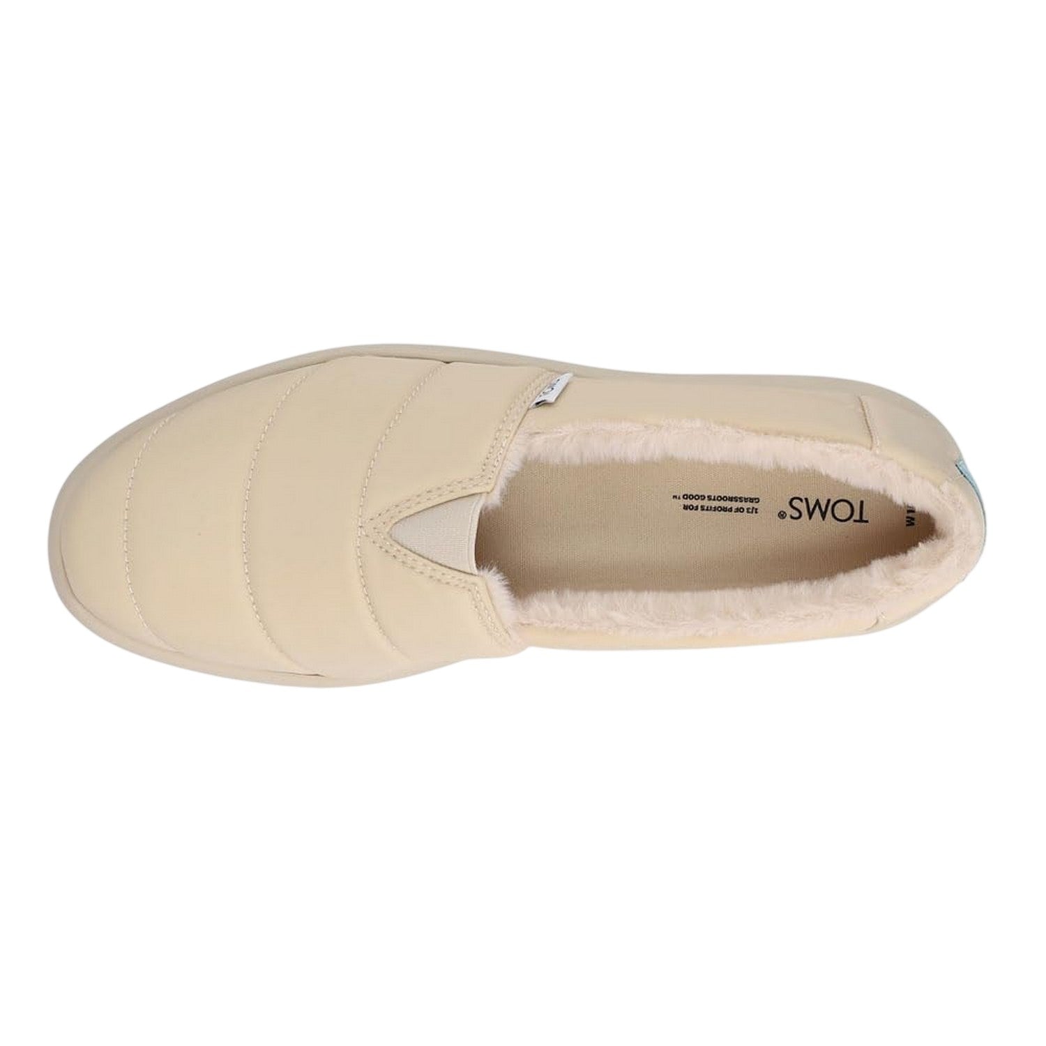Cream - Side - Toms Womens-Ladies Alpama Slippers