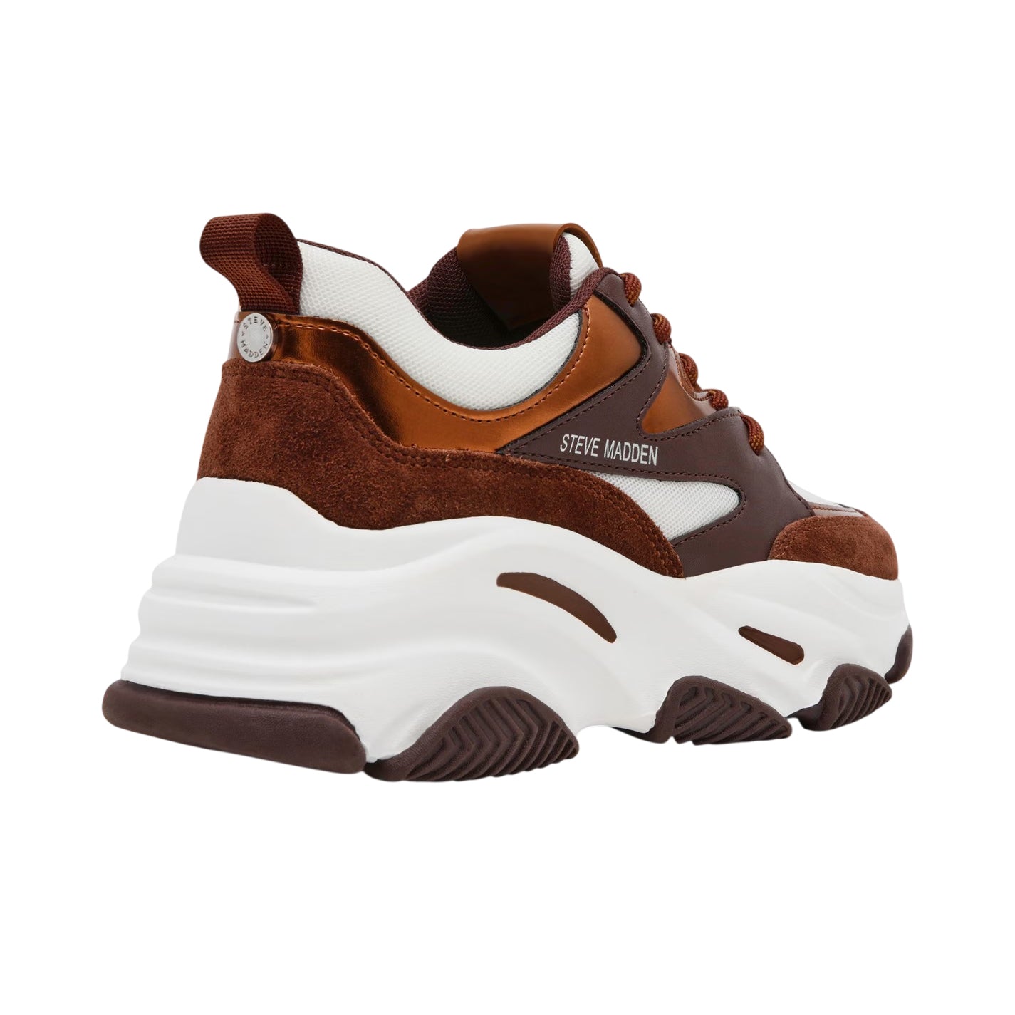 Bronze - Lifestyle - Steve Madden Womens-Ladies Progressive Suede Chunky Sole Trainers