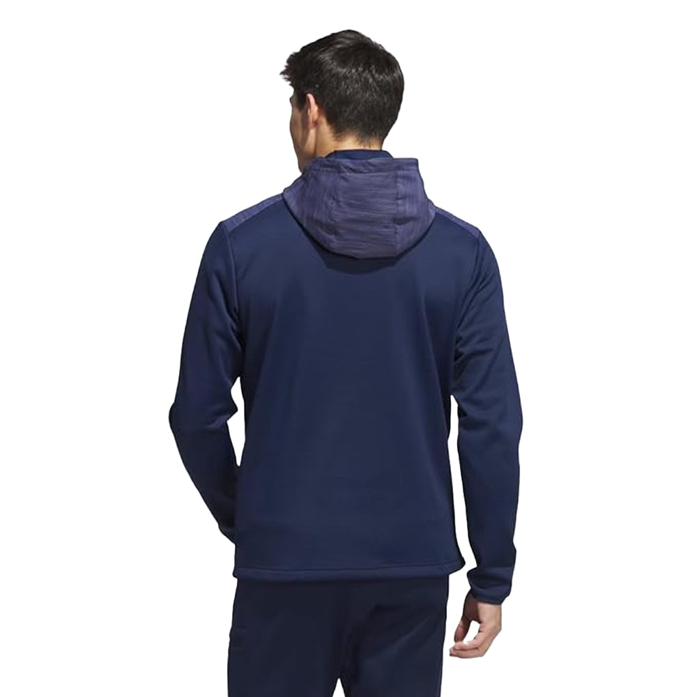 Navy - Back - Adidas Mens Textured Waterproof Jacket