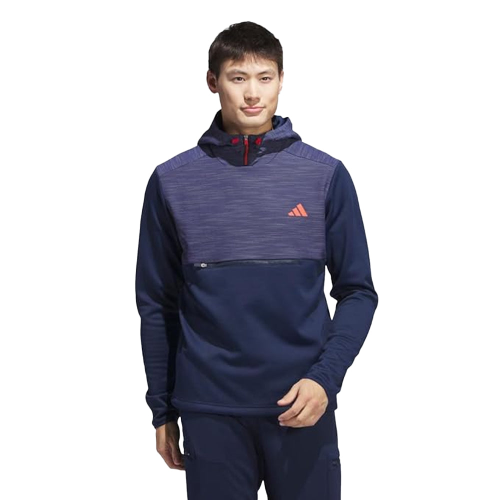 Navy - Side - Adidas Mens Textured Waterproof Jacket