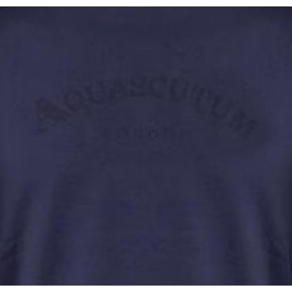 Navy - Side - Aquascutum Mens Arched Logo Crew Neck Regular T-Shirt