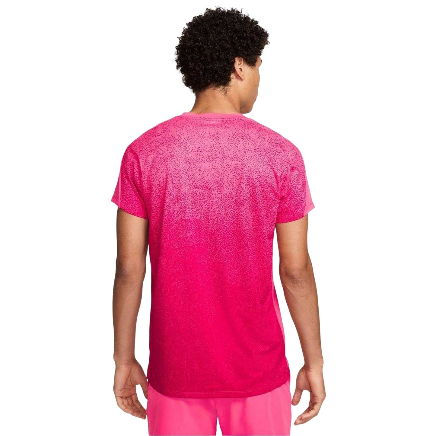 Hot Fushia-White - Back - Nike Mens Court Slam Dri-FIT T-Shirt