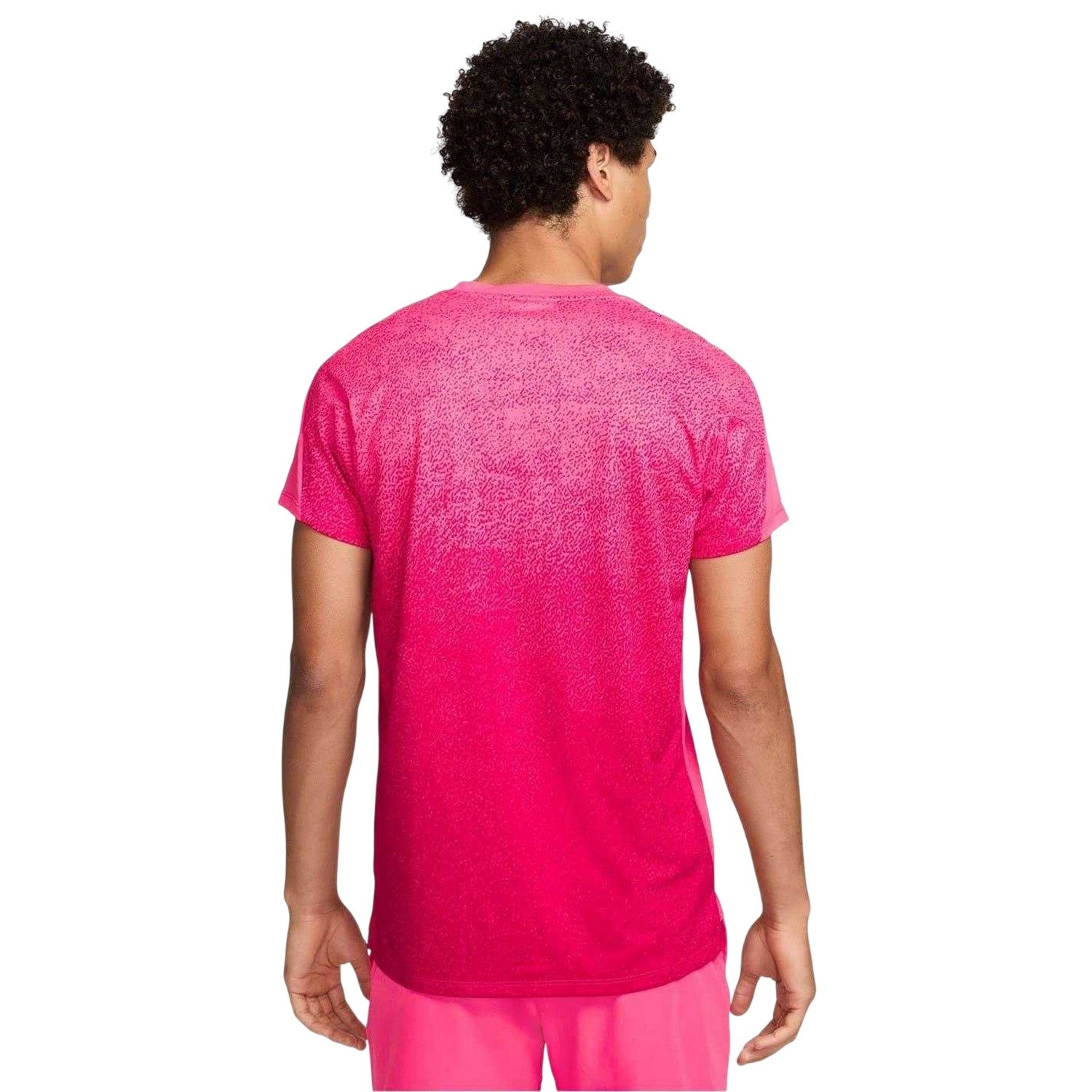 Hot Fushia-White - Back - Nike Mens Court Slam Dri-FIT T-Shirt