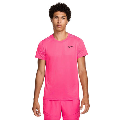 Hot Fushia-White - Front - Nike Mens Court Slam Dri-FIT T-Shirt