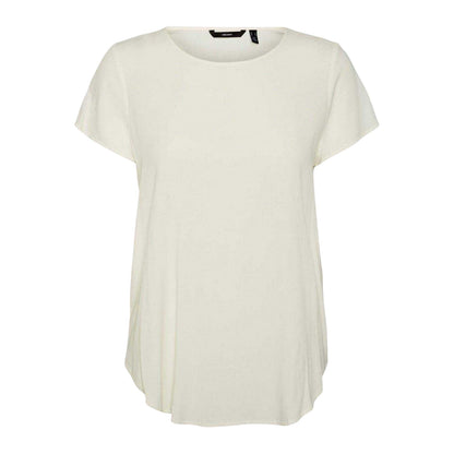 Snow White - Front - Vero Moda Womens-Ladies Crew Neck Short-Sleeved Blouse