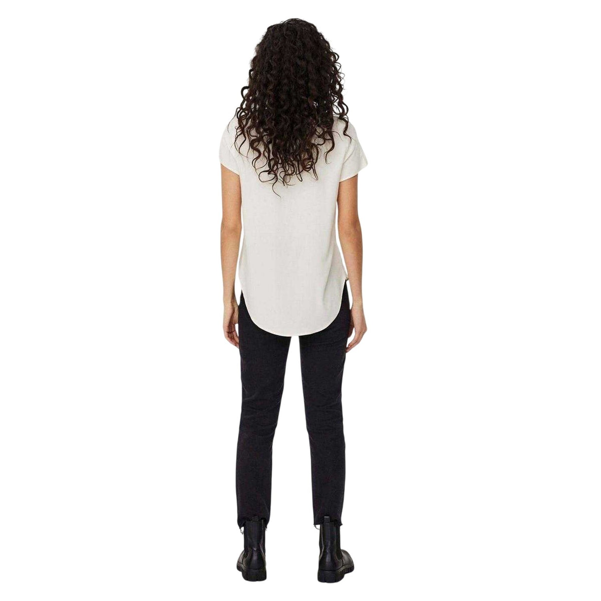 Snow White - Back - Vero Moda Womens-Ladies Crew Neck Short-Sleeved Blouse