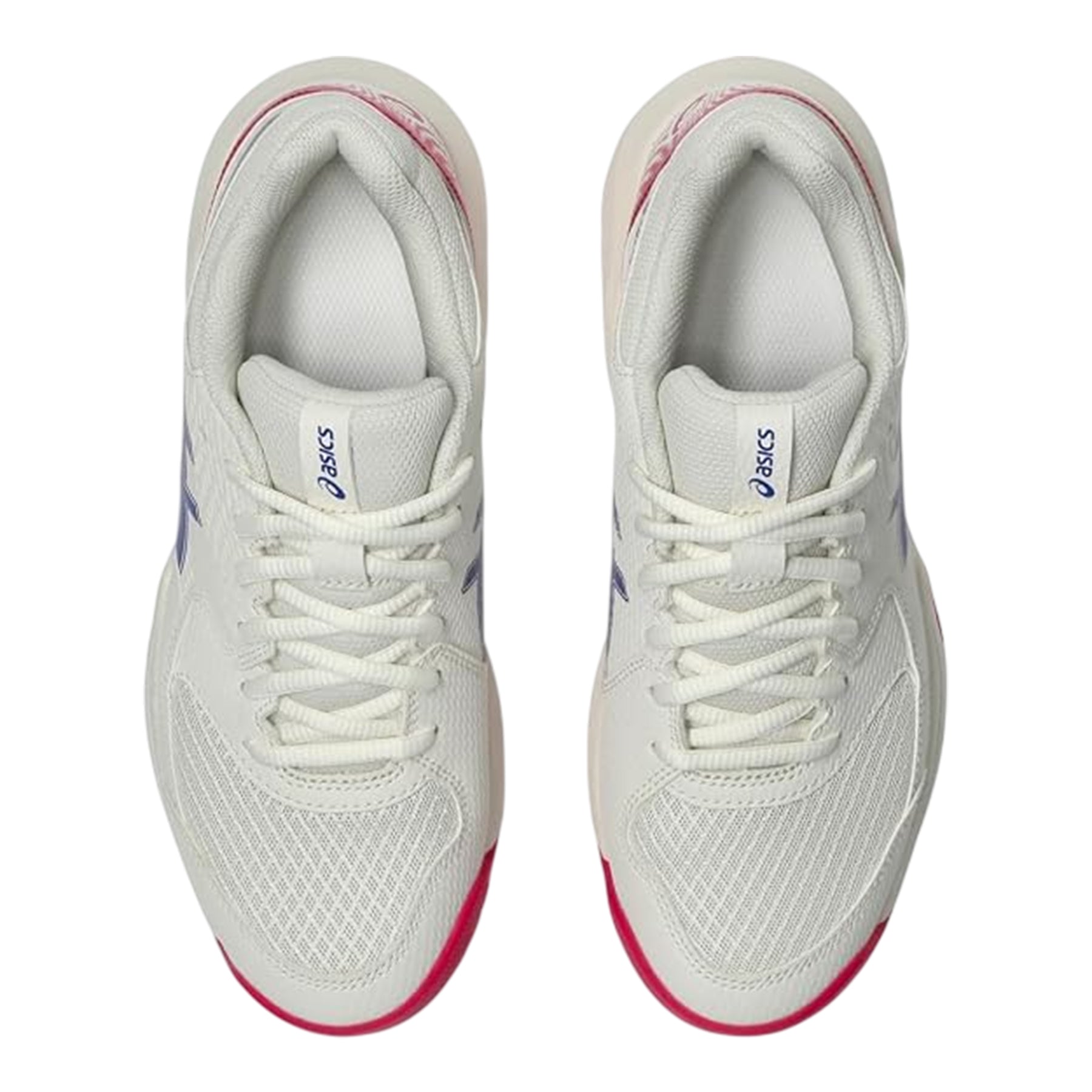 White-Crimson-Dark Cobalt - Side - Asics Womens-Ladies Dedicate Clay Tennis Shoes